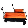 FURNIinspire Wheelbarrows And Lawn Carts Large Capacity Folding Cart, Lawn Cart For Picnic, Shopping, Black And Orange, 53“*21"*41" - 4 of 4