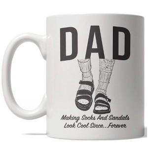 Crazy Dog T-Shirts Dad Socks And Sandals Mug Funny Fathers Day Coffee Cup - 11oz - 1 of 4