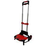Magna Cart Durable 150 Pound Weight Capacity Foldable Hand Truck Utility Shopping Cart with Wheels and Bungee Cord to Secure Heavy Loads, Black/Red