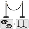 TinyHomie Stainless Steel Posts with Velvet Ropes for Events, Hotels, and Theaters - 3 of 4