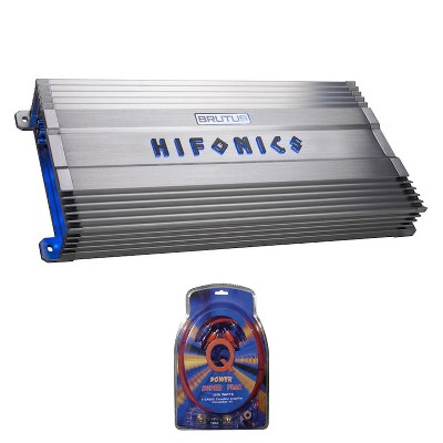 Hifonics BG-1600.4 Brutus Gamma 4 Channel 1600 Watt Car Audio Sound System Subwoofer Speaker Amplifier & QPower Super Flex 4 Gauge Amp Wiring Kit