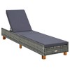 vidaXL Adjustable Sunbed with Cushion - Poly Rattan Outdoor Recliner - Gray - Comfortable and Durable - Industrial Style - Weather-Resistant Material - 2 of 4