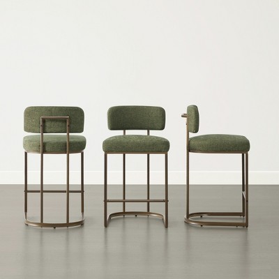 Spruce&Spring 26 inch Counter Height Bar Stool Set with Brass Frame
