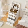 Gulches 3 in 1 Vanity Desk with open Top Mirror,Small Make Up Vanity Set with Visible Glass Desktop,Compact Makeup Vanity,Dressing Table for Bedroom - 3 of 4