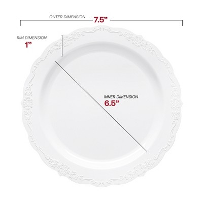 White Ornate Plastic Dinnerware Set with Abstract Design - 240 Pieces