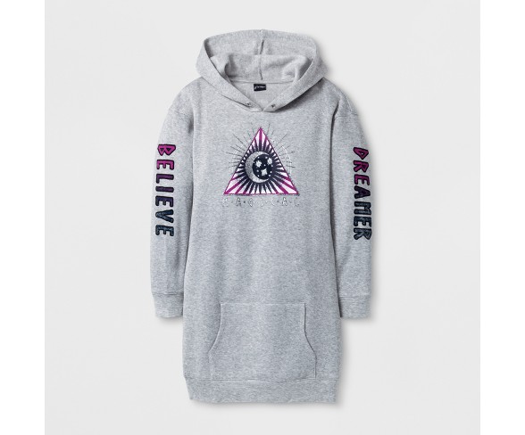 Girls' Hooded Pullover Dress - art class&#153; Gray XS