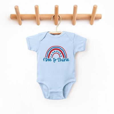 The Juniper Shop Free To Shine Rainbow Baby Bodysuit