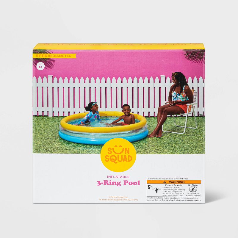 Inflatable 3-Ring Pool - Sun Squad™, 3 of 7
