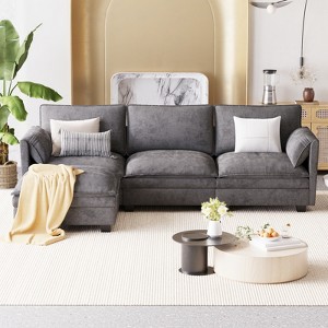TiramisuBest Sofas 2/4/6 Seater Comfy Couch Mid Century Modern Pocket Spring Solid Wood Frame for Apartment Bedroom - 1 of 4