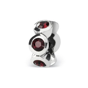 Black Bow Jewelry Sterling Silver June Crystal Birthstone, 6-Stone Bead Charm - 1 of 3