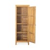 62" Outdoor Acacia Storage Cabinet with Slatted Doors and Adjustable Shelves,Tall Weather-Resistant Garden Organizer-The Pop Home - 3 of 4