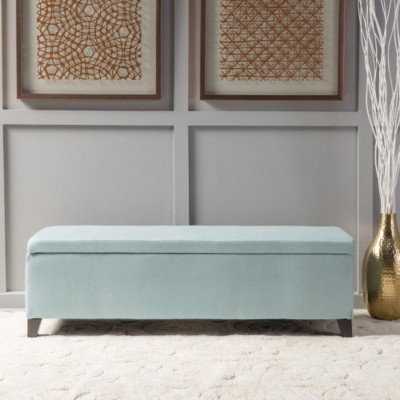 Fabric Storage Ottoman Bench,Storage Bedroom Bench With Solid Birch Legs,Storage Ottoman For Living Room, Upholstered Lounge Bench-Cuddlewood