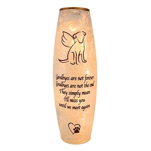 Stony Creek 12.0 Inch Best Friend Dog Pre-Lit Vase Bereavement Lighted Glass Accent , Bereavement Angel Wings Canine (1PC) - 1 of 4