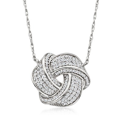 Ross-Simons 0.50 ct. t.w. Diamond Love Knot Necklace in Sterling Silver