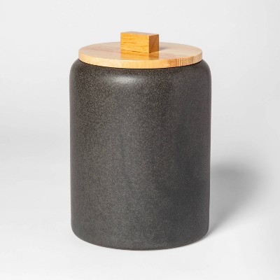 Shop 125oz Stoneware Tilley Food Storage Canister with Wood Lid Black from Target on Openhaus