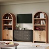 71"Bookshelf Arched Cabinet with Storage,Mid-Century Bookcase,Modern Kitchen Pantry Display Storage Cabinet,Adjustable Shelves for Living Room Office - 3 of 4