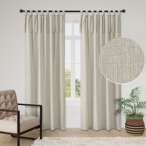 Awesome Home  Garrett Textured Tie Knots Curtains Pair - 1 of 4