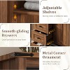 Farmhouse 5 Drawer Dresser for Bedroom, 48" Tall Wood Dresser Chest of Drawer with Sliding Barn Door, Adjustable Shelf, Storage Organizer, Walnut - 4 of 4