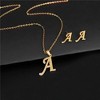 Initial Letter Pendant Necklace Earrings Set for Women Gold Plated Stainless Steel by Ginger Lyne - 2 of 4
