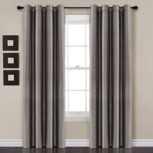 Home Boutique Insulated Grommet 100% Blackout Faux Silk Window Curtain Panel Dark Gray Single 52x95 - 1 of 1