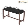 Vynxaria Counter Height Table,47.5 Inch Faux Marble Finish Bar Dining Table, Modern Tall Table for Home Kitchen, Living Room, Black - 2 of 4