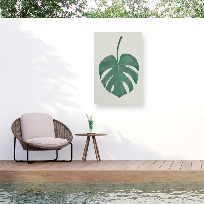 Trademark Fine Art - Pictufy Studio II Monstera Aqua 05 Matted Framed Art