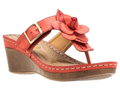 Red wedge sandals store target