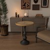 KWPZQEB Round Side Table, Small Drink Table with metal Leg, Boho Circle End Table Coffee Table for Small Spaces, Living Room, Corners, Natural - 2 of 4
