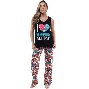 Just Love Womens Tank & Pant Cute Pajama Set - Ribbed PJ Sets Sleepwear Loungewear - 1 of 3