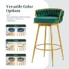 PAGED 31.5" Swivel Counter and Bar Stools,Barstools with Gold Metal Legs&Hand Woven Back,Chic Counter Stools,Set of 2 - 2 of 4