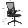 VECELO Mid-Back Swivel Ergonomic Office Chair with Adjustable Arms Mesh Lumbar Support - 3 of 4