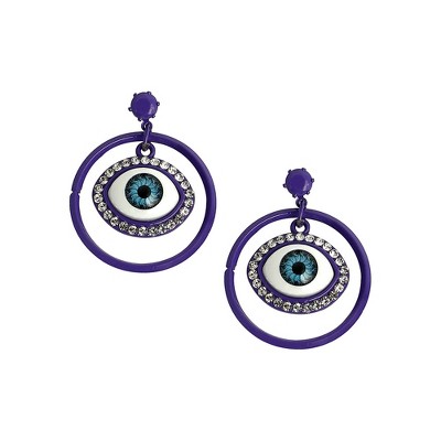 SOHI Women's Amerthyst Purple The Evil-Eye Loop Drop Earrings