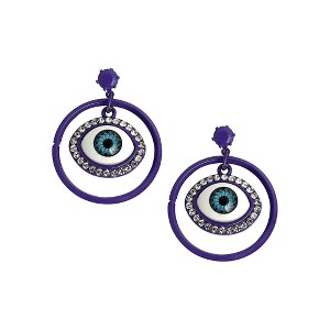 SOHI Women's Amerthyst Purple The Evil-Eye Loop Drop Earrings - 1 of 4