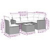 vidaXL 6 Piece Patio Sofa Set with Cushions Black and Cream Poly Rattan - With Table - 3 of 4