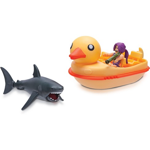 Roblox Celebrity Collection Sharkbite Duck Boat Vehicle Includes Exclusive Virtual Item Target - roblox celebrity series target exclusive 12pk figurines toy better