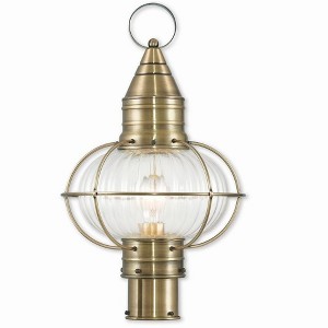 Livex Lighting Newburyport 1 - Light Post Light in  Antique Brass - 1 of 4