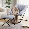 Garvee XL Foldable Saucer Chair with Plush Faux Fur, Non-Slip Base, Comfortable Lounge Accent Chair for Teens & Adults - 3 of 4