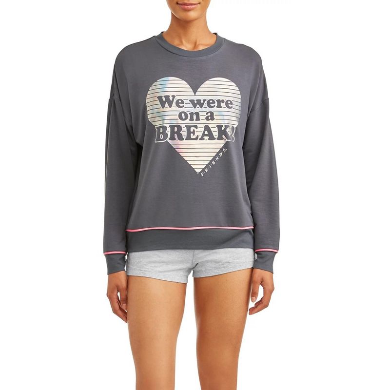 Friends TV Show Women's We Were on a Break Long Sleeve Pajama Pullover Top, 3 of 5