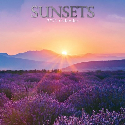 The Gifted Stationery 2021 - 2022 Sunset Monthly Wall Calendar, 16 Month, Natural Scenic Theme with Reminder Stickers, 12 x 12 in