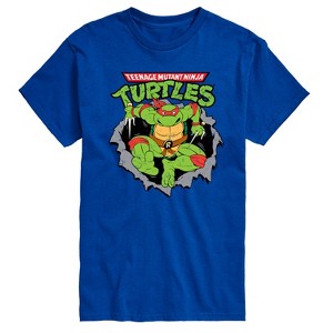 Men's - Teenage Mutant Ninja Turtles - Raphael Breaking Through Shirt Short Sleeve Graphic T-Shirt - 1 of 4