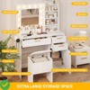 Vanity Desk with Lighted Mirror Makeup Vanity w/Charging Station Cushioned Stool & 3 Drawers - 4 of 4