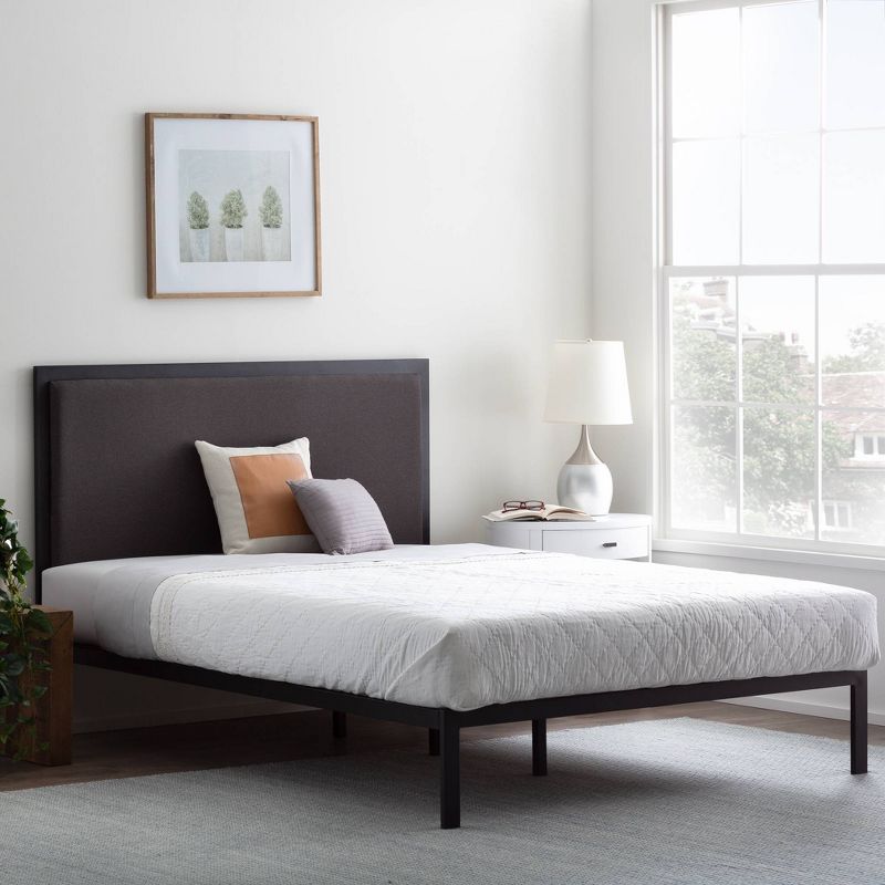 Mara Metal Platform Bed Frame with Upholstered Headboard - Brookside Home, 4 of 7