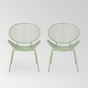 Elloree 2PK Iron Dining Chair - Christopher Knight Home - 1 of 4