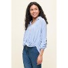 WEST K Women's Liora Stripe Button-Up Twist Front Shirt - 2 of 4