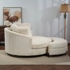 Hrinhom 59.8"W Modern Sofa Chair, Barrel Accent Chair With 5 Pillows And Storage Ottoman - 3 of 4