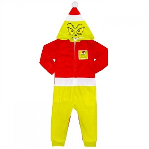 Kids The Grinch Blanket Sleeper with Santa Hat - 1 of 1