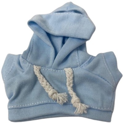 Doll Clothes Superstore Blue Hooded Sweatshirt for 17.5 cm Labubu Dolls – Sitting & Standing Styles