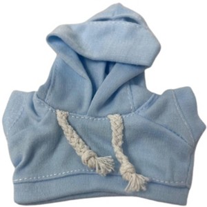Doll Clothes Superstore Blue Hooded Sweatshirt for 17.5 cm Labubu Dolls – Sitting & Standing Styles - 1 of 4