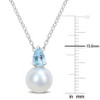 EVERLY JEWELRY  |   Sterling Silver 1/2 CT TGW Blue Topaz - Sky & 8.5 - 9 MM Cultured Freshwater  Pearl Fashion Pendant With Chain - 2 of 3