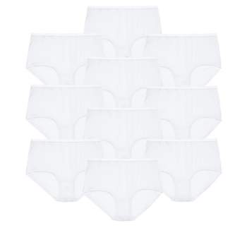 Buy Fruit of the Loom Women's 10m Pack Cotton Brief, White, 9 at